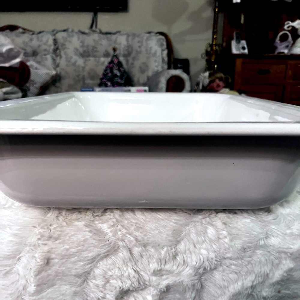 CORNING WARE ROASTER PAN USA 17  1/2” long x 11” wide.. BLUE FLOWERS. RARE
